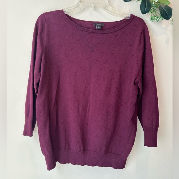 Ann Taylor Rich Plum Crew Neck Sweater - Picture 2 of 9